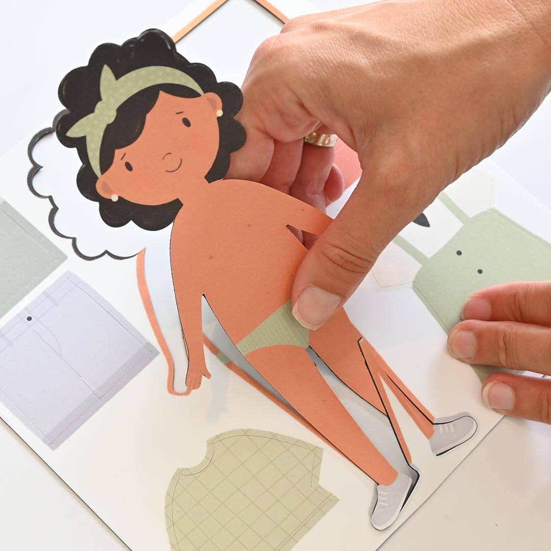 Magnetisk dukke – påklædningsfigur – pige
