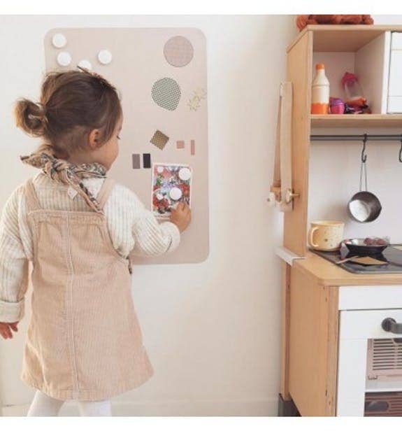 Rektangulær magnettavle – rosa/beige