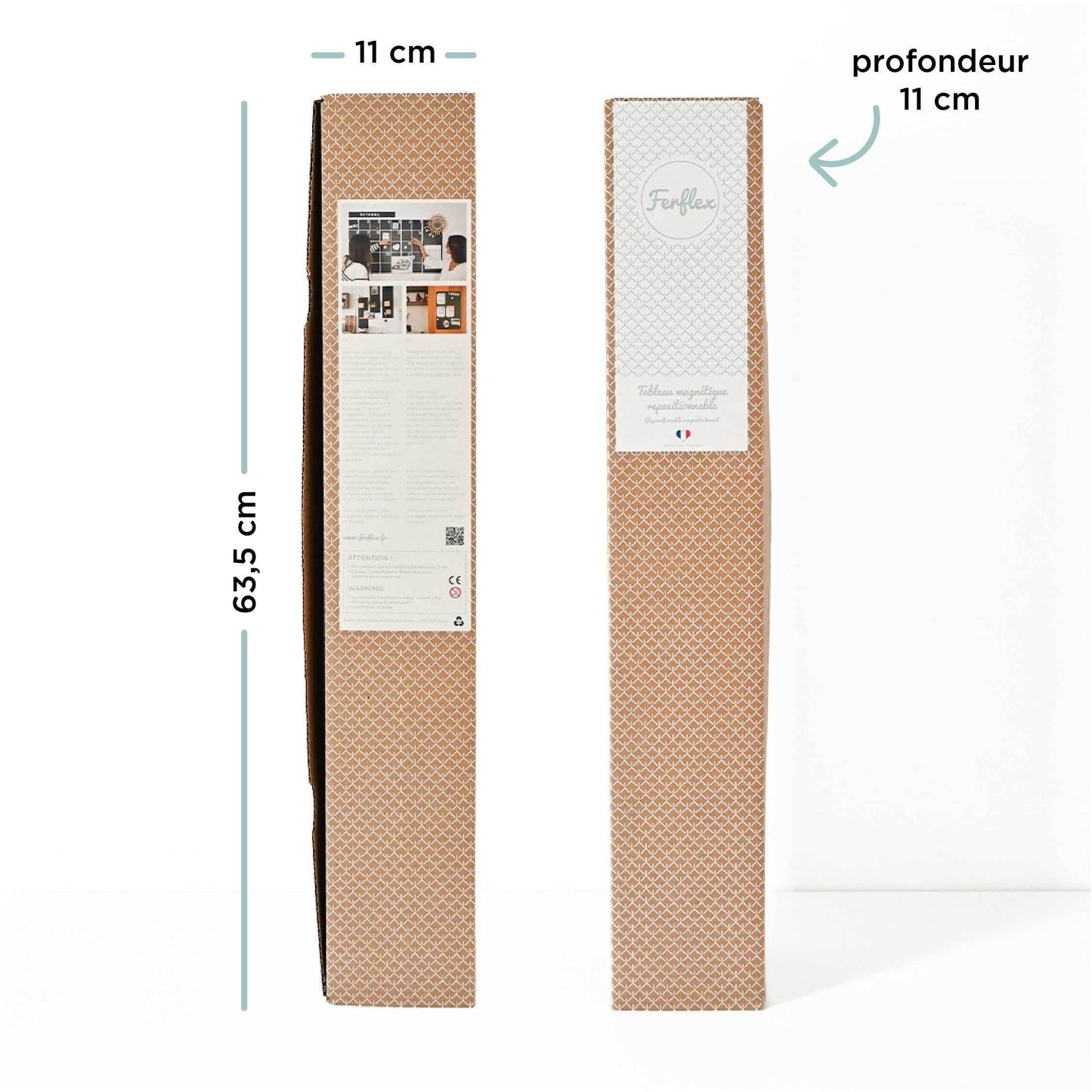 Rektangulær magnettavle – beige/grå