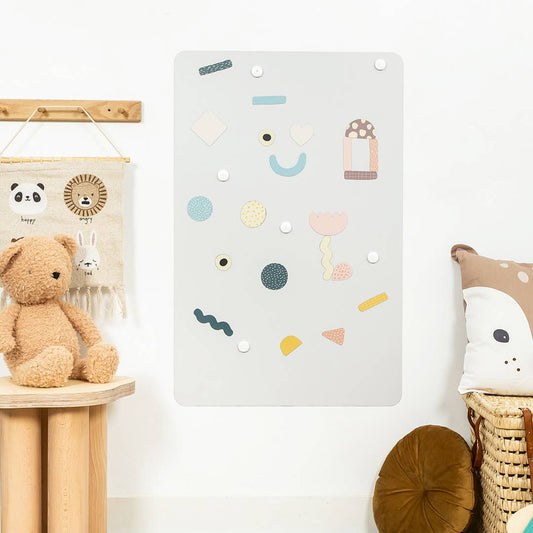 Rektangulær magnettavle – beige/grå