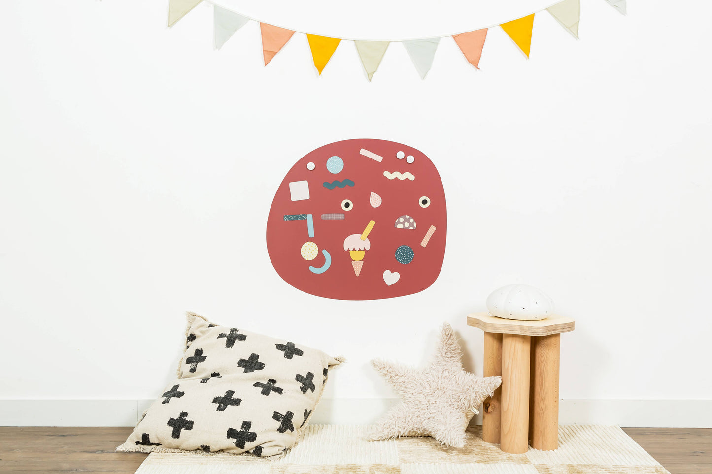 Farverig ovoid magnettavle