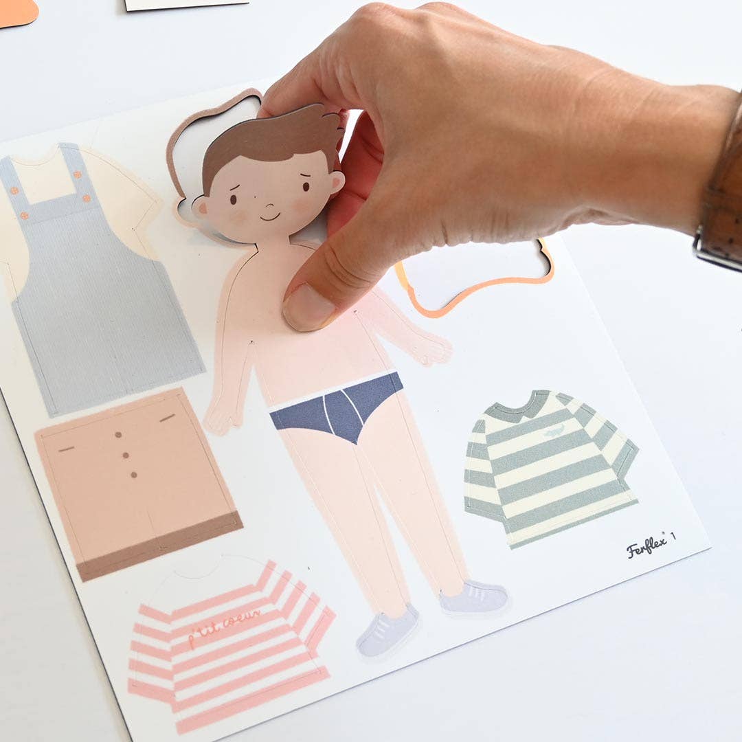 Magnetisk dukke – påklædningsfigur – dreng