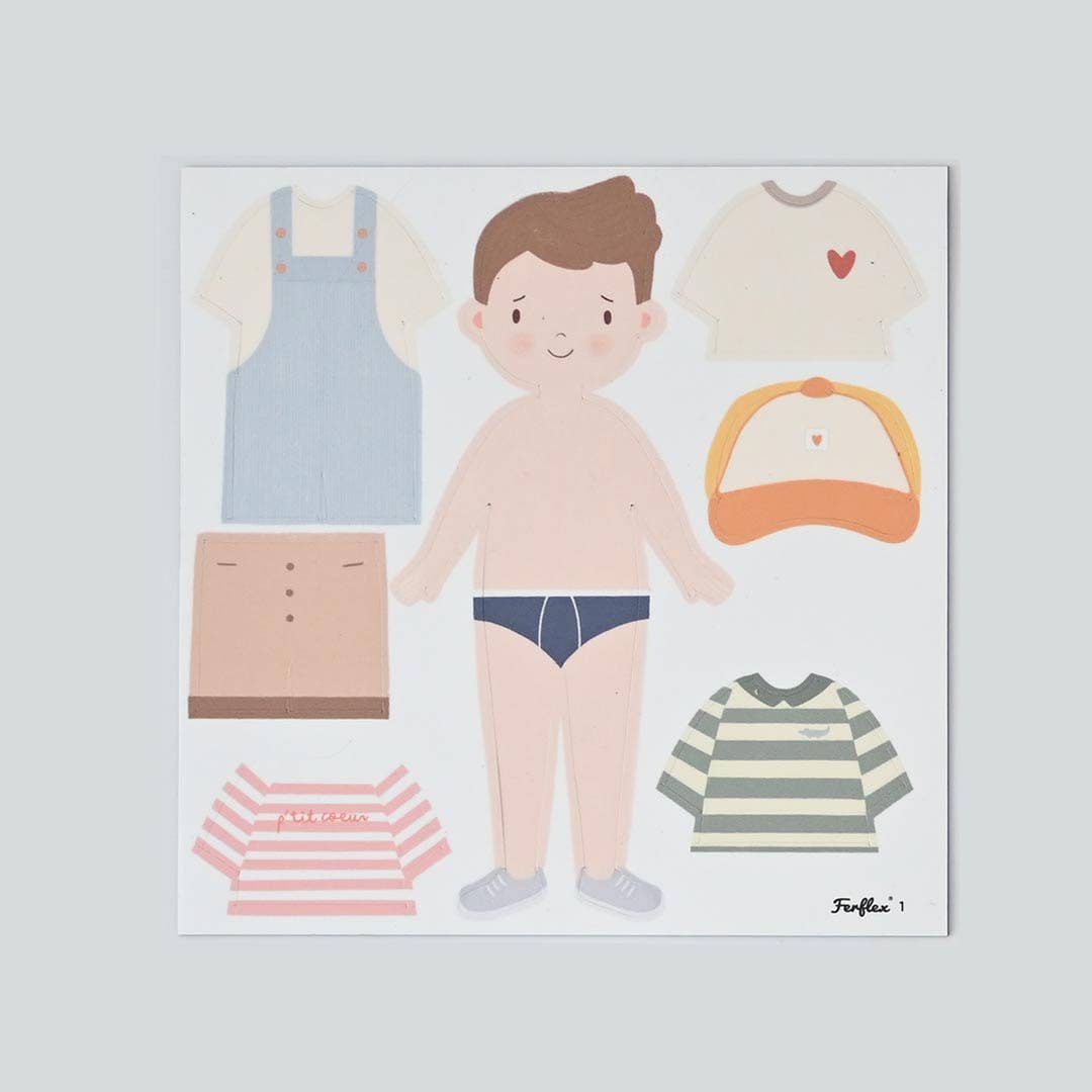 Magnetisk dukke – påklædningsfigur – dreng