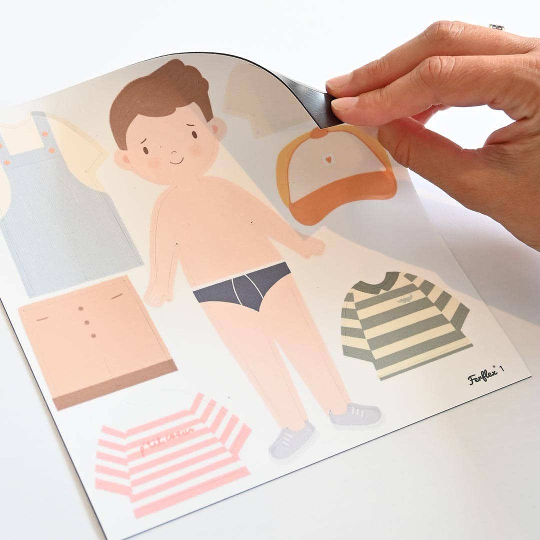 Magnetisk dukke – påklædningsfigur – dreng